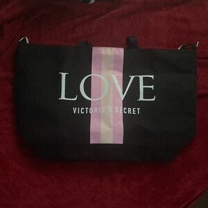 Victoria’s Secret Adjustable Crossbody/Shoulder Tote Black and Pink Color Block